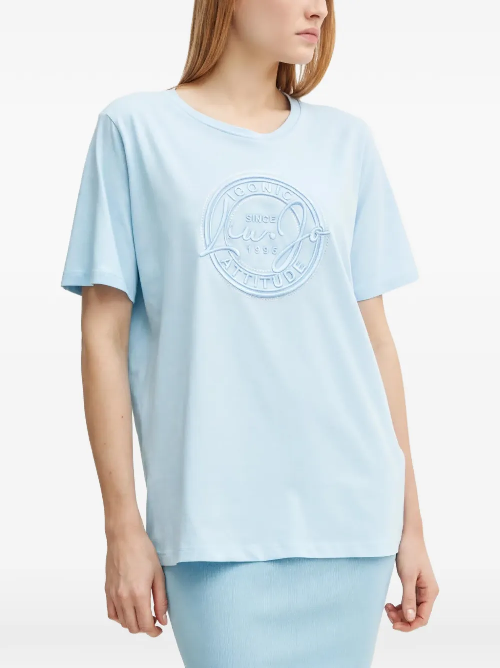 LIU JO logo-embellishment T-shirt - Blu