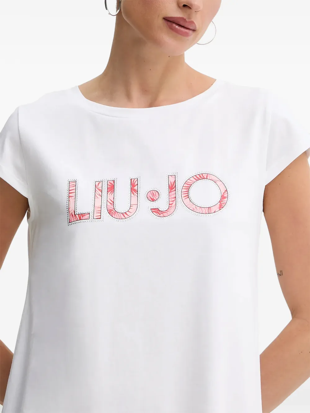 LIU JO logo-print T-shirt mini dress Wit