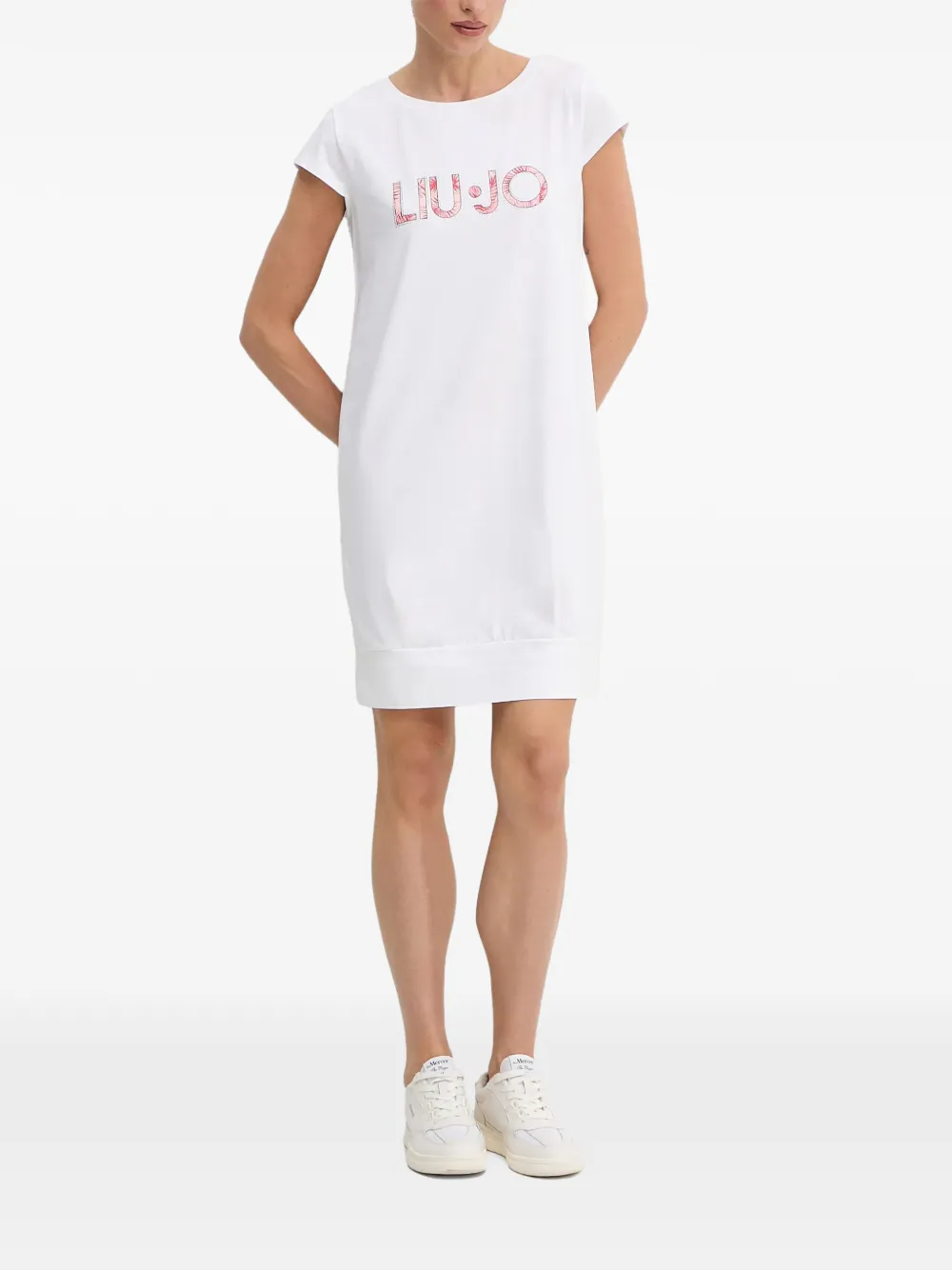 LIU JO logo-print T-shirt mini dress Wit