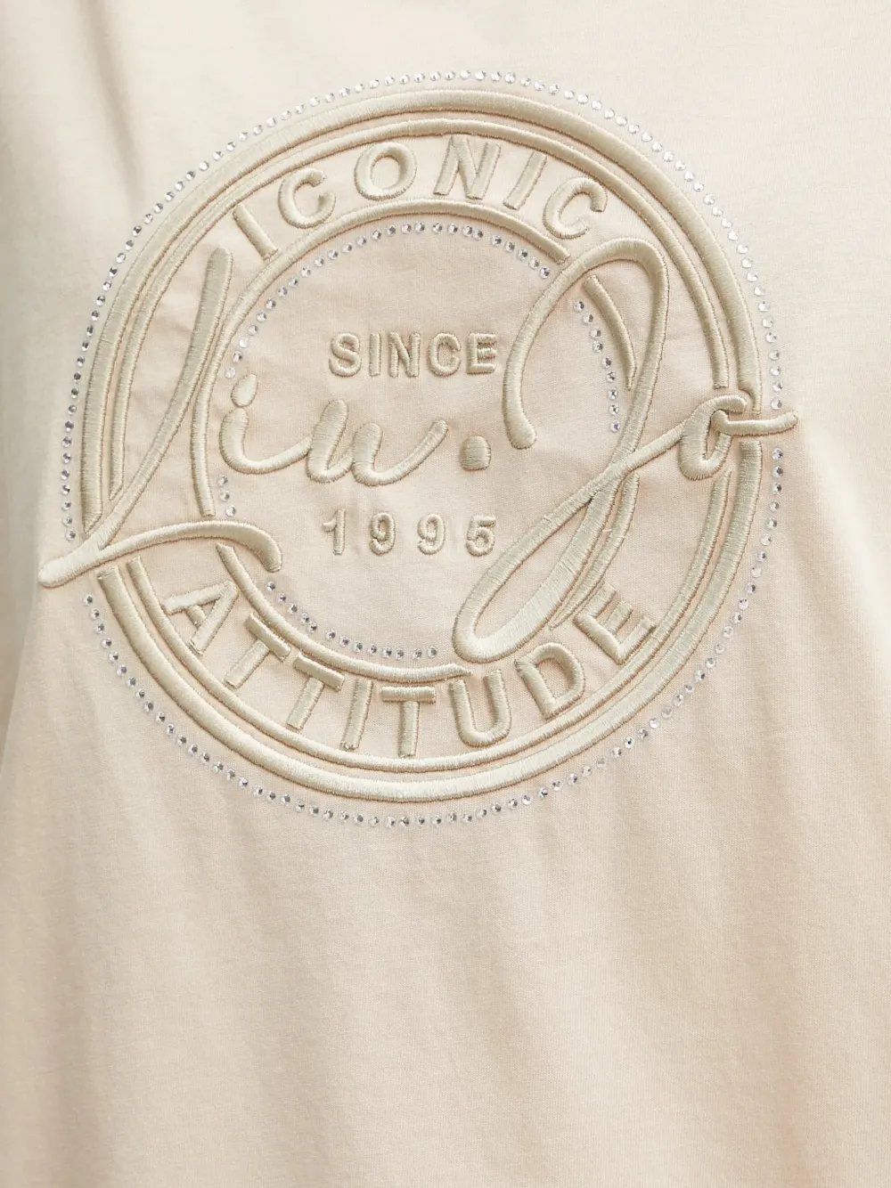 LIU JO T-shirt met ronde hals en borduurwerk Beige