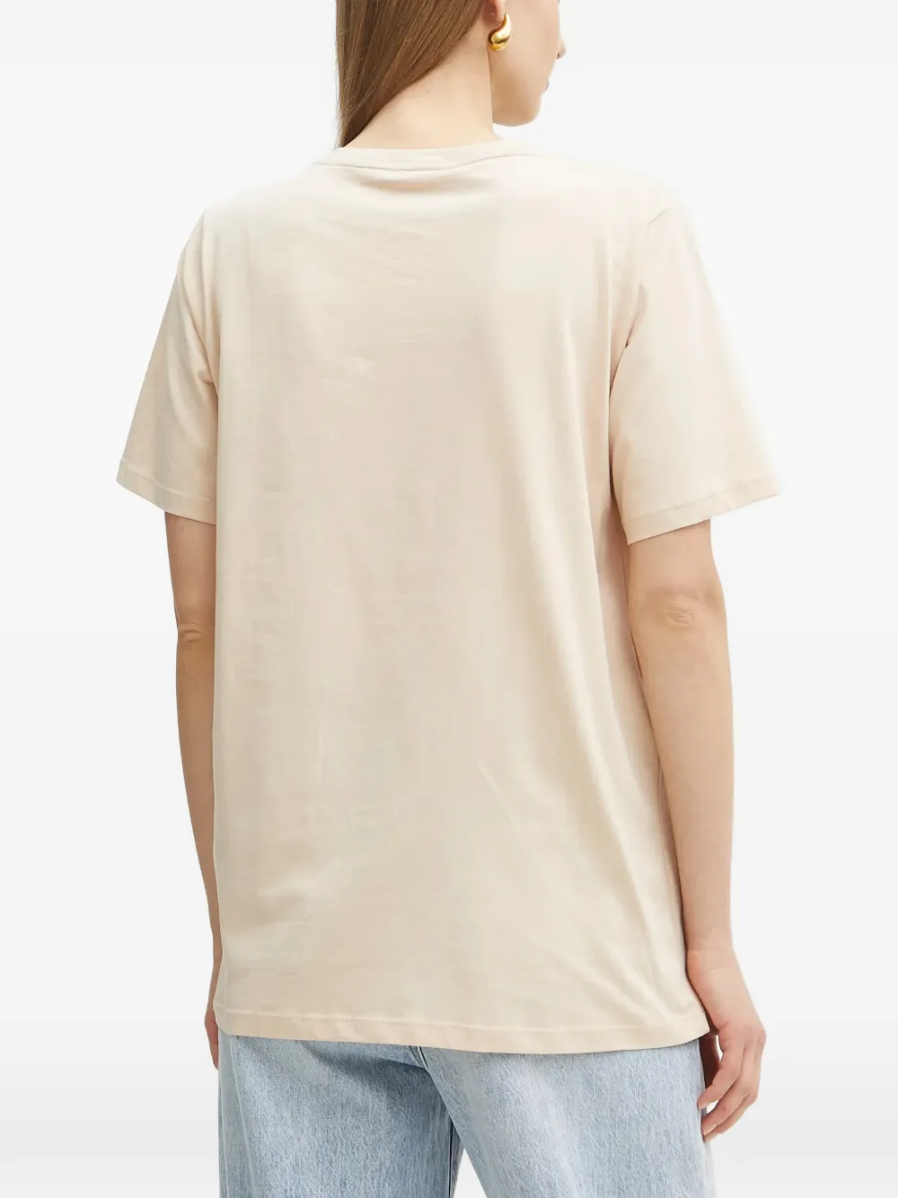 LIU JO T-shirt met ronde hals en borduurwerk Beige