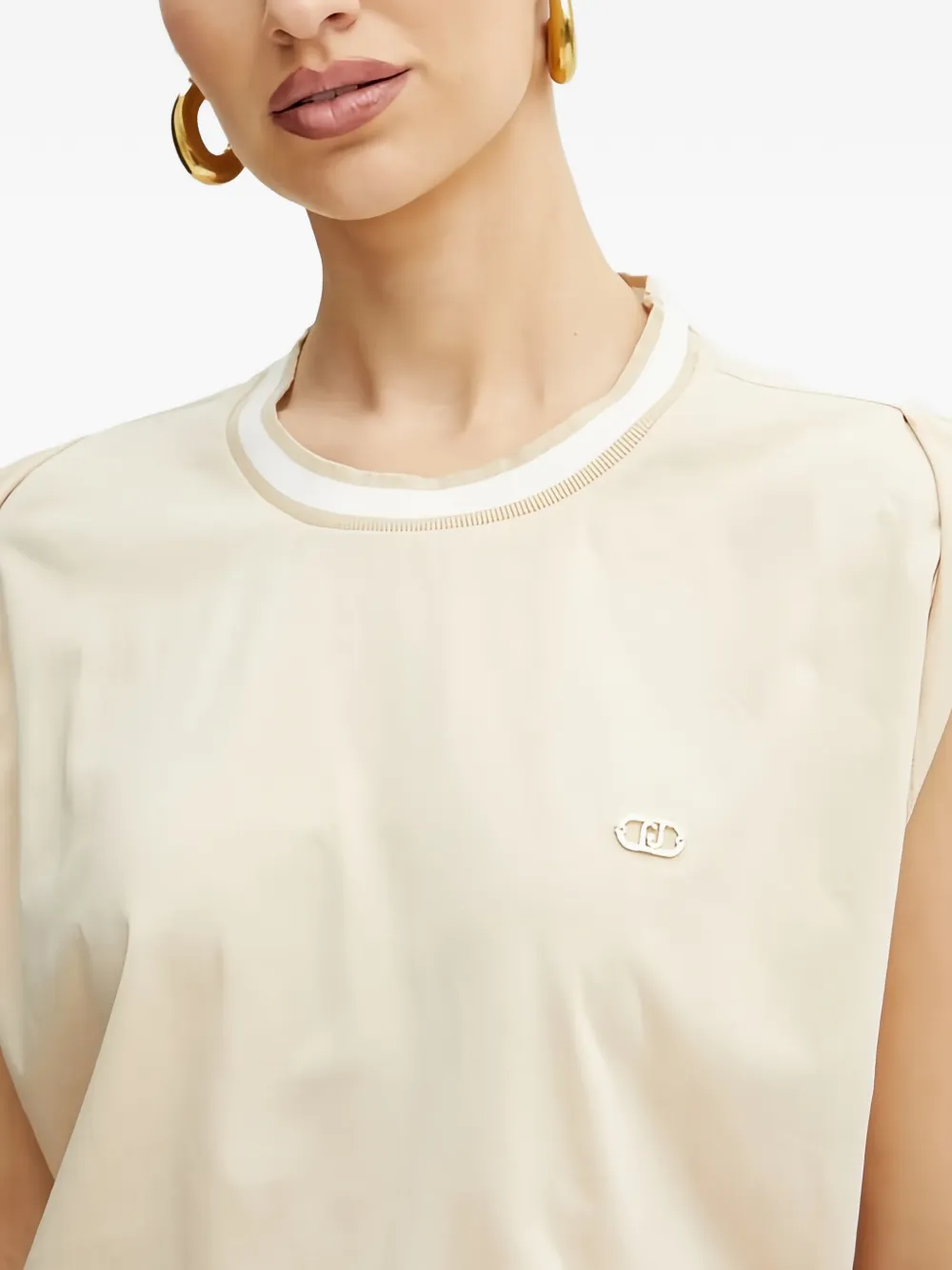 LIU JO T-shirt met schoudervullingen Beige