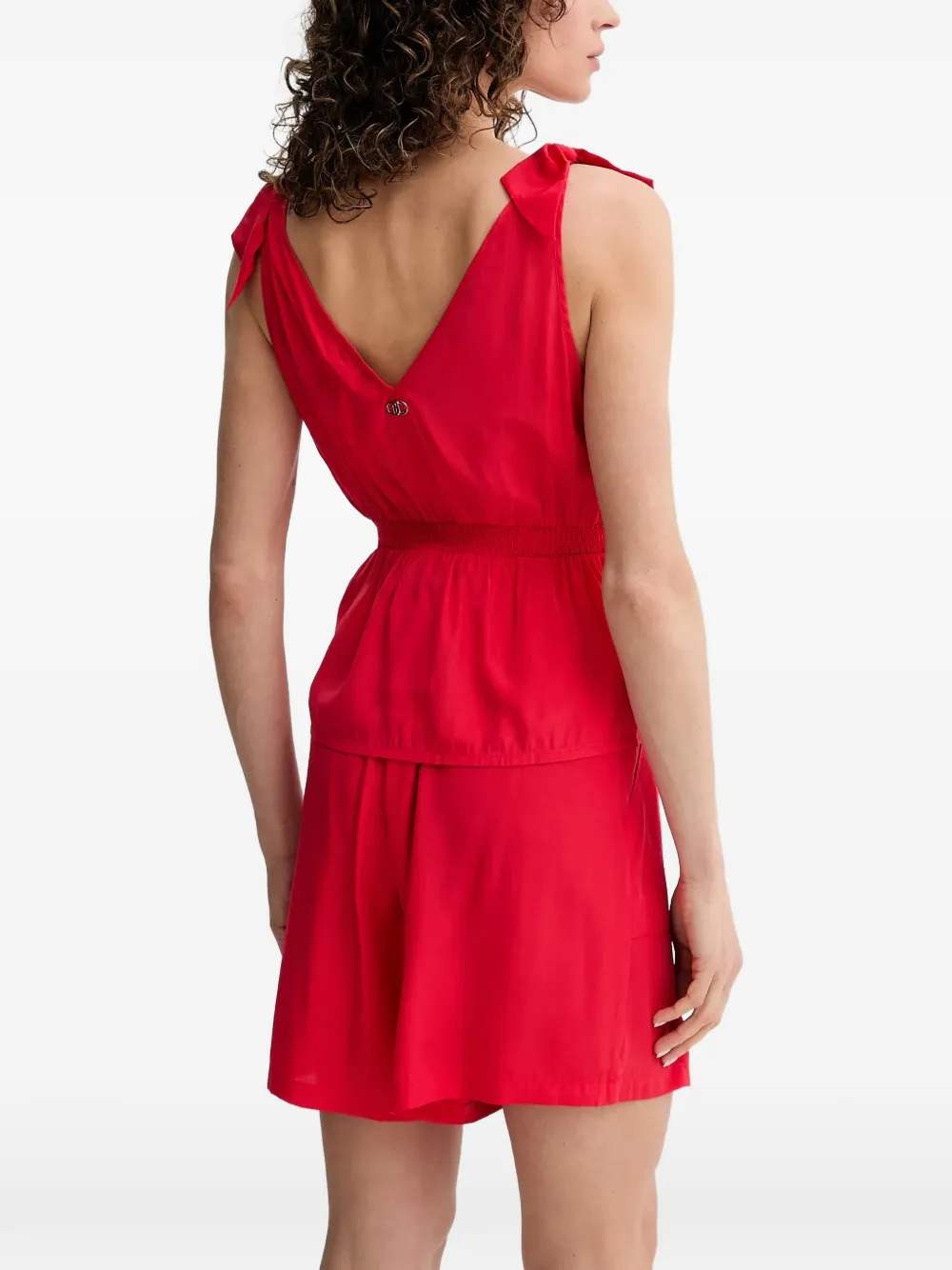 LIU JO Peplum blouse met strikdetail Rood