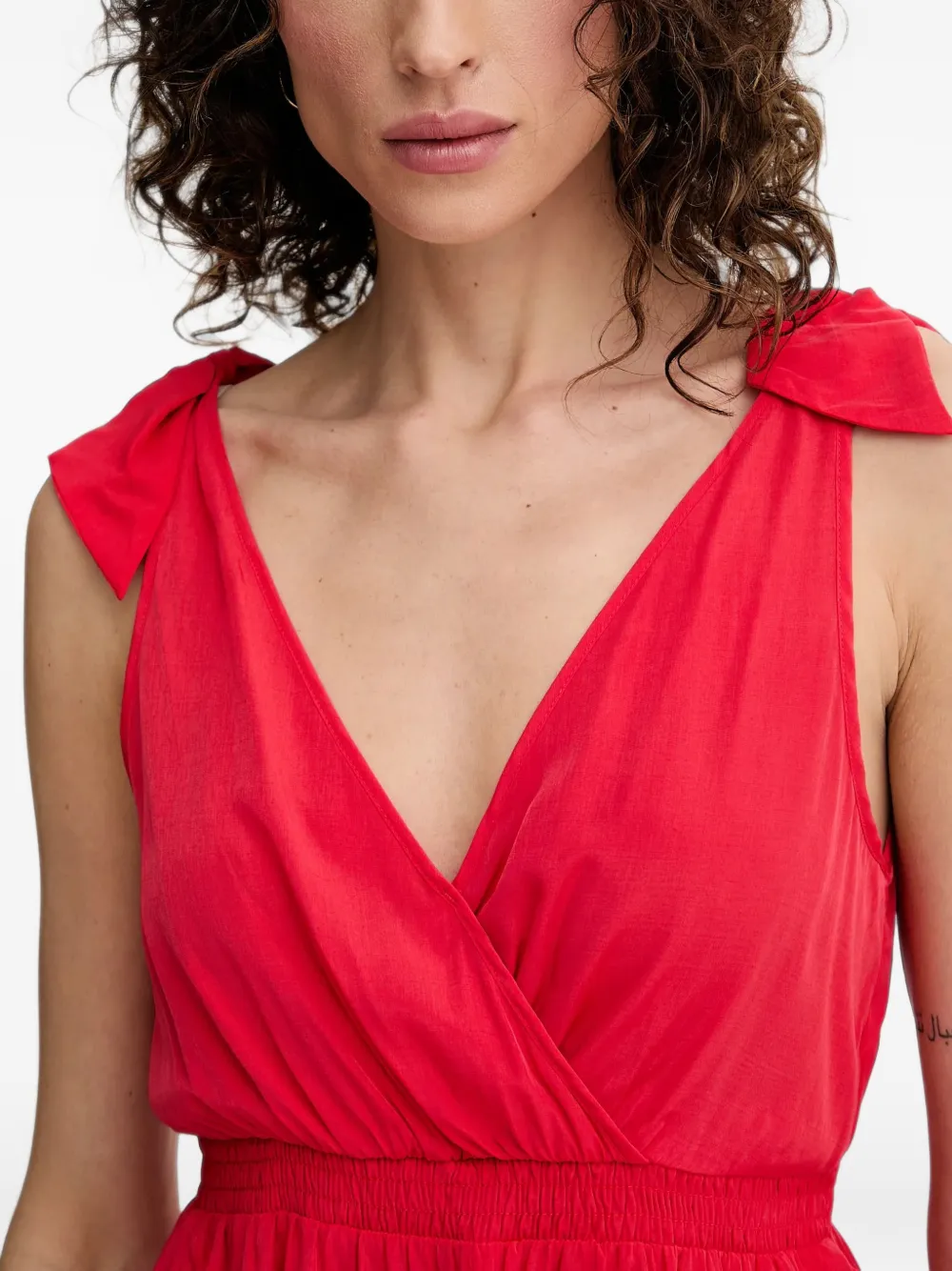 LIU JO Peplum blouse met strikdetail Rood