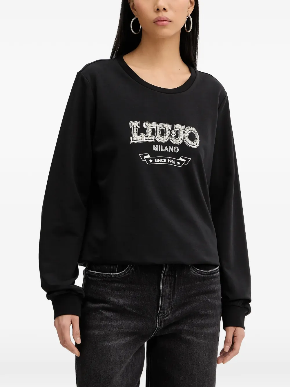 LIU JO Oberteil mit Logo - Schwarz