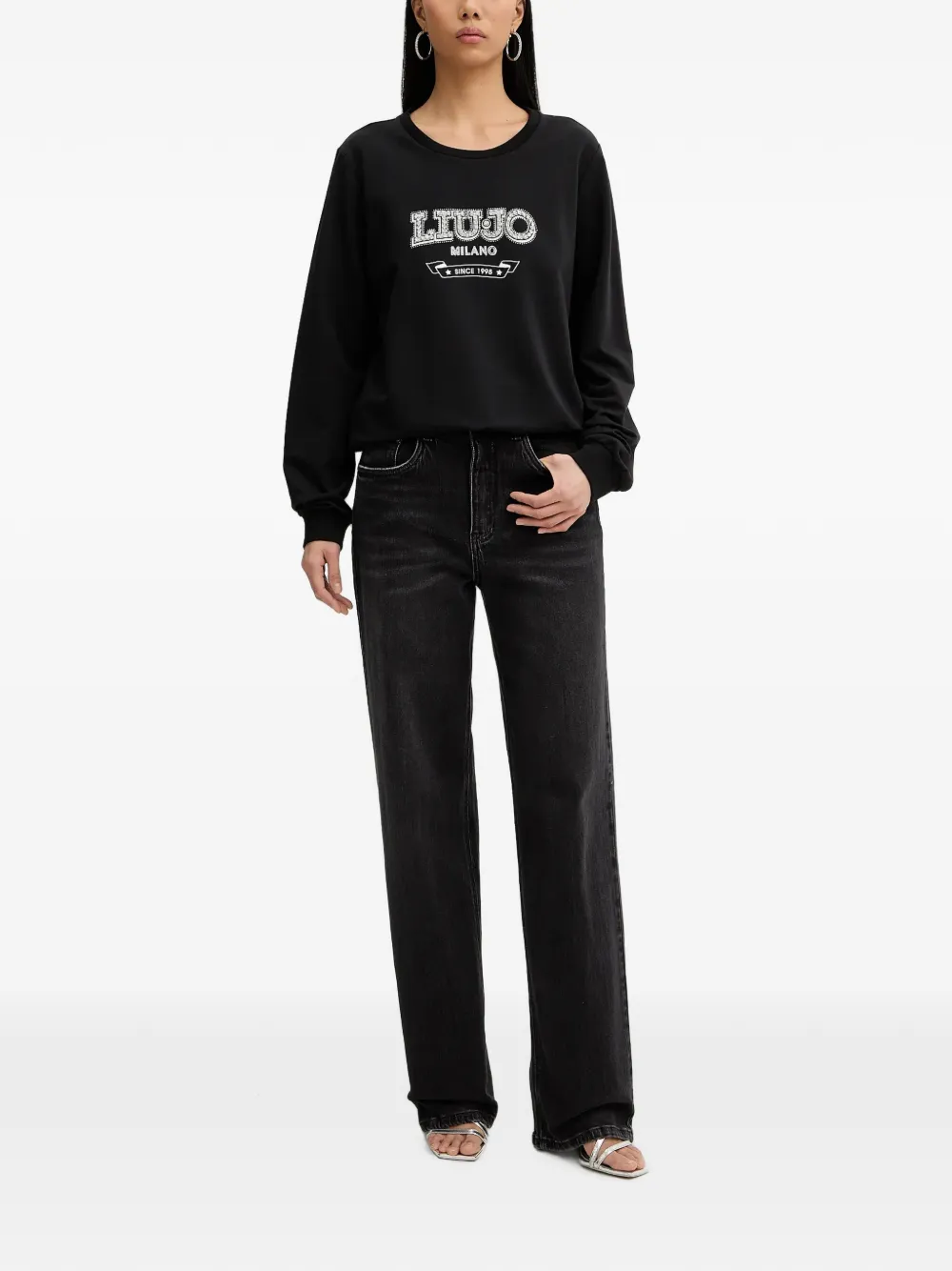 LIU JO Top met logo Zwart