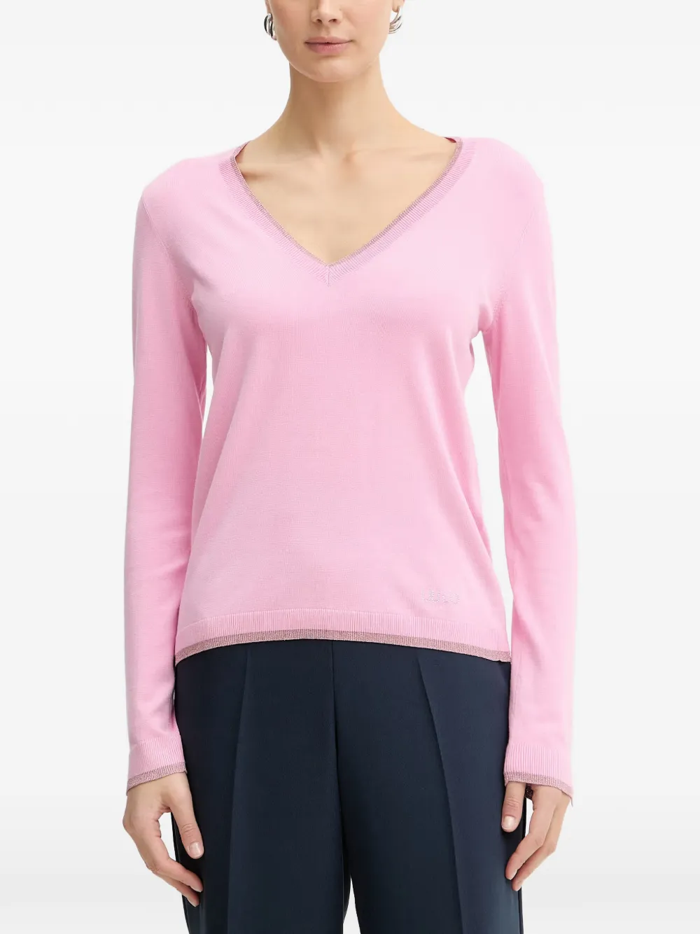 LIU JO Top con scollo a V - Rosa