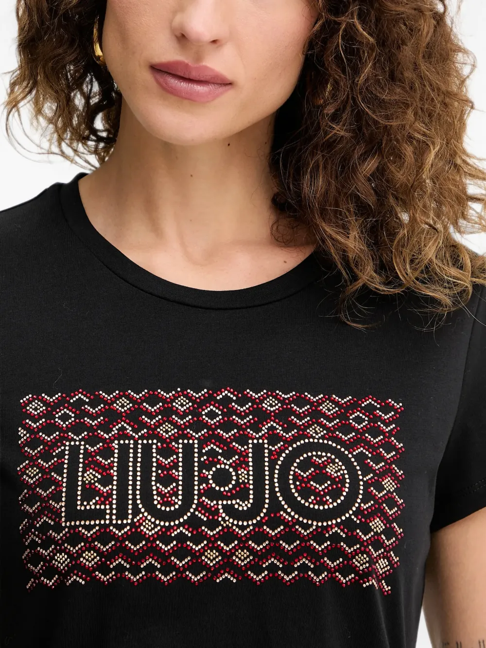 LIU JO embellished T-shirt Zwart