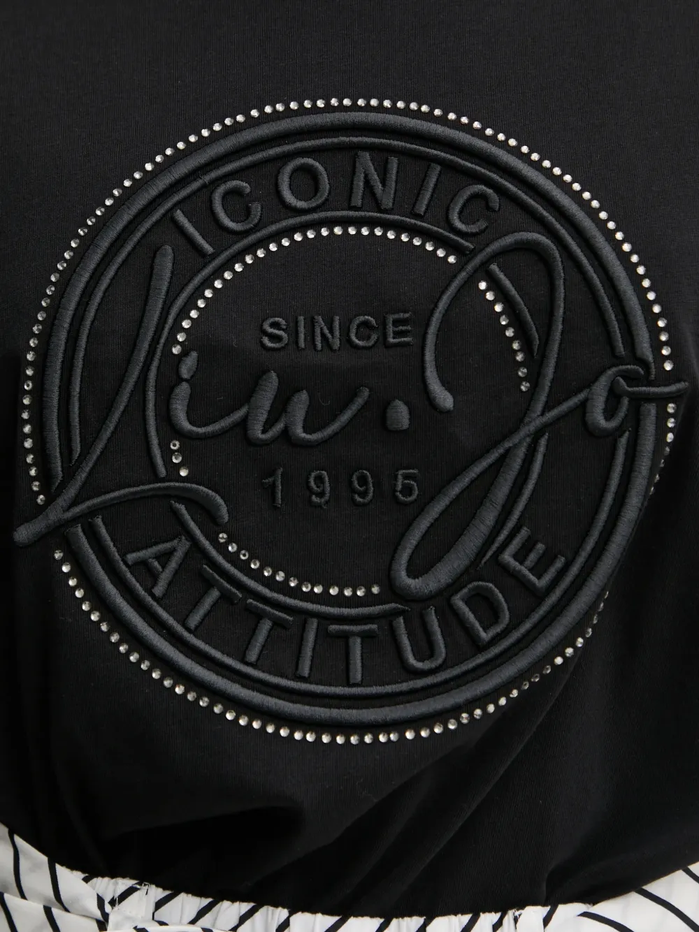 LIU JO logo-embroidered T-shirt Zwart