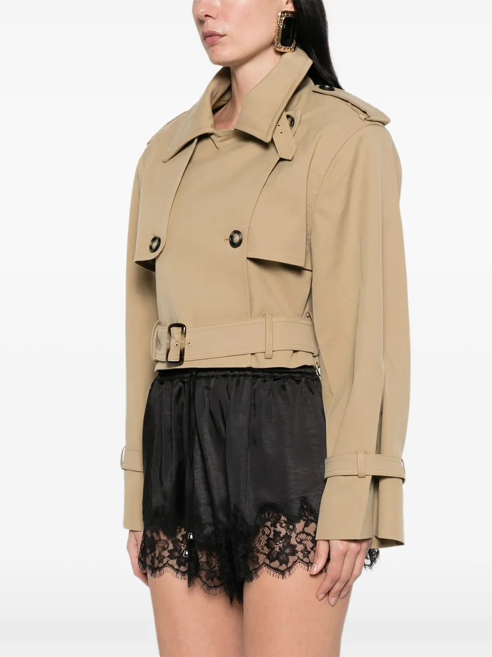  Self-portrait Double-breasted Belted Jacket - Neutrals 