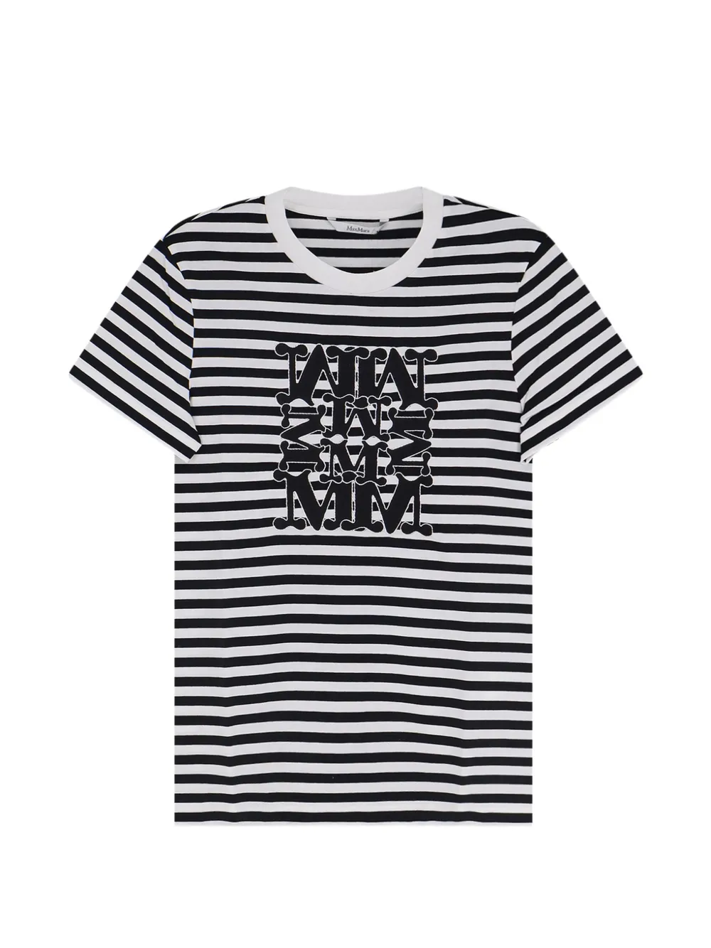 Max Mara T-shirt in cotone a righe - Nero