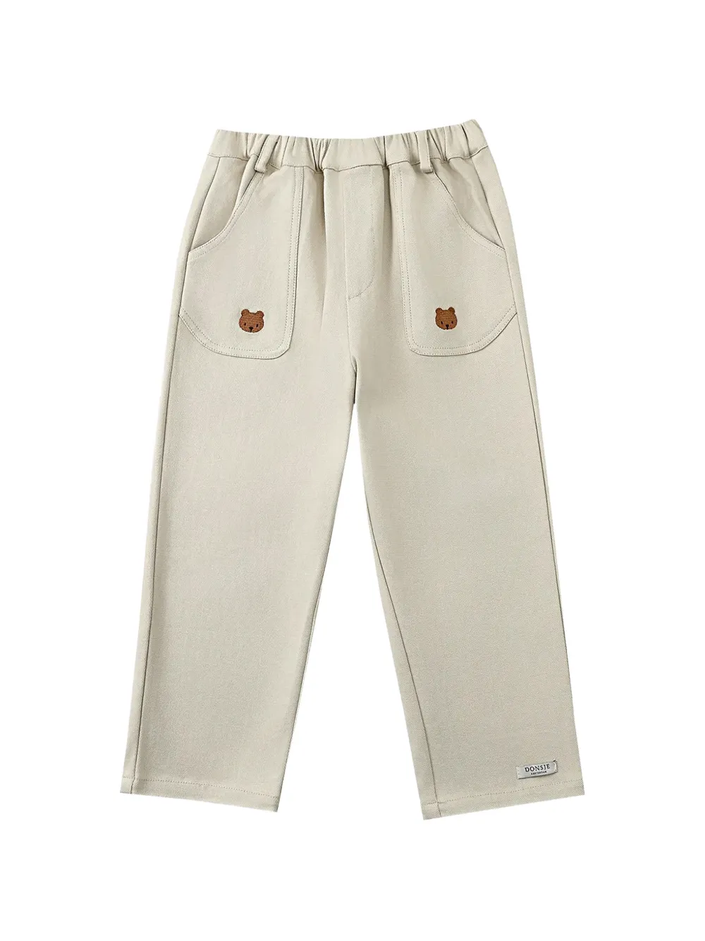 Donsje Kassim bear-embroidered trousers Beige