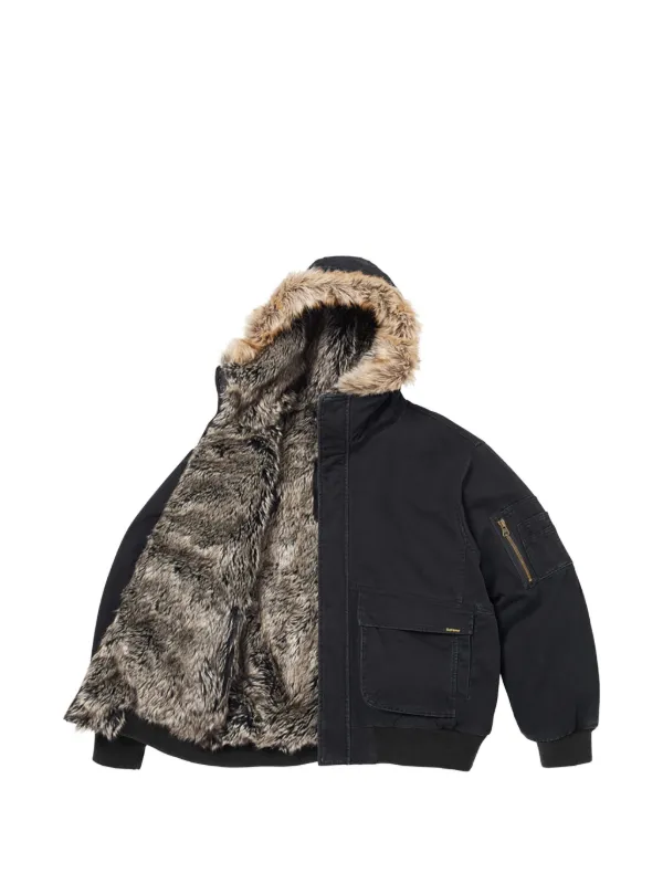 Supreme ジップアップ フーデッドジャケット | ブラック | FARFETCH JP