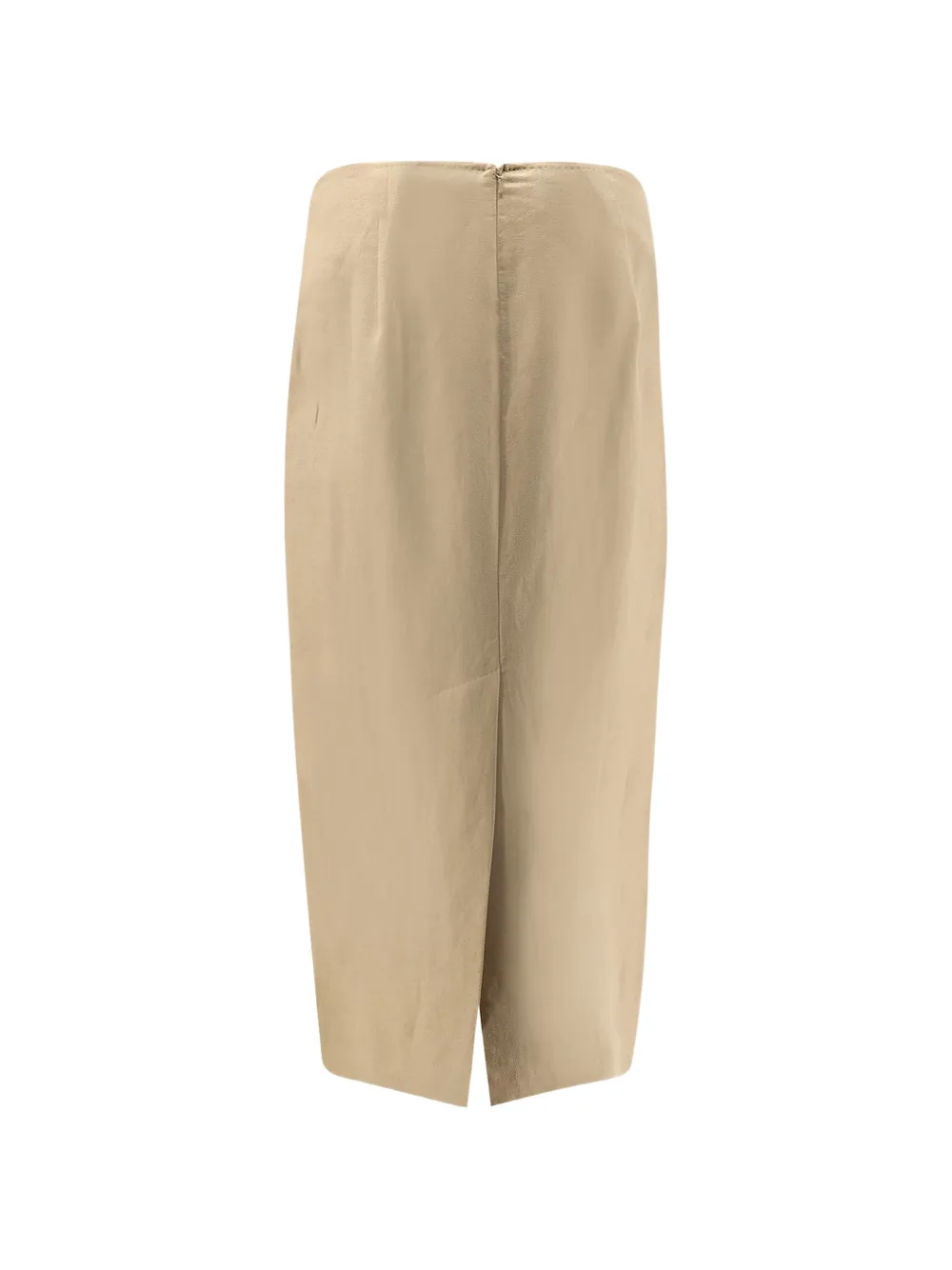  Max Mara Back Slit Midi Skirt - Neutrals 