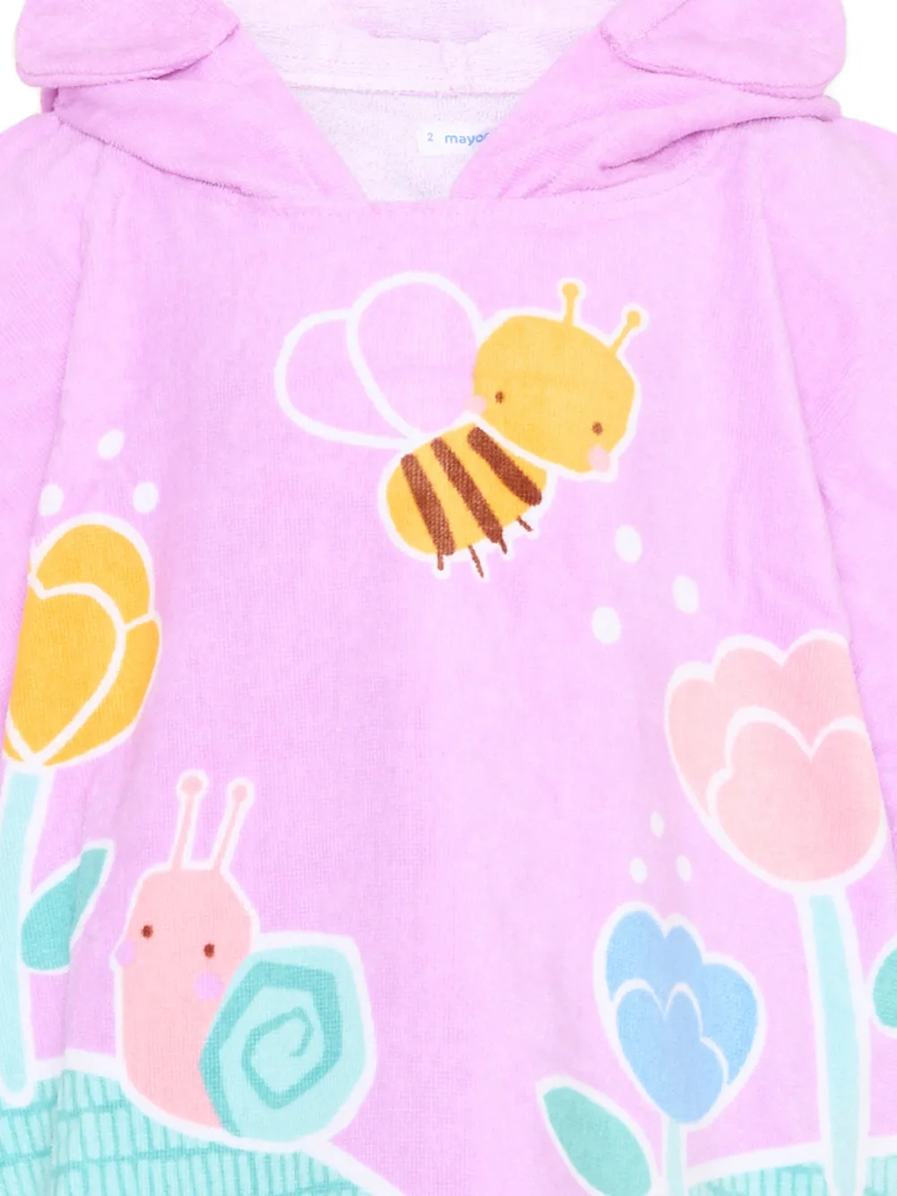 Hooded Print Poncho