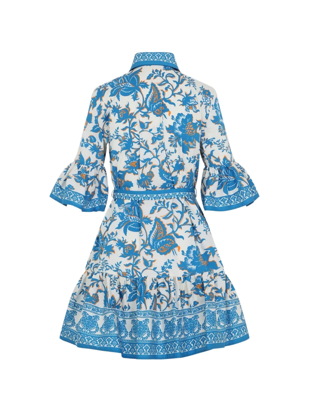 ETRO Mini-jurk met bloemenprint en klokmouwen Blauw