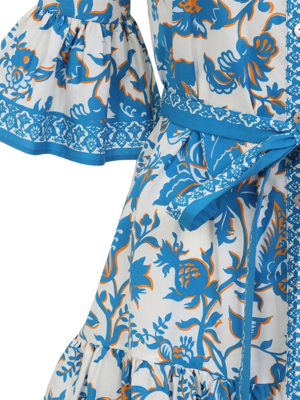 ETRO Mini-jurk met bloemenprint en klokmouwen Blauw
