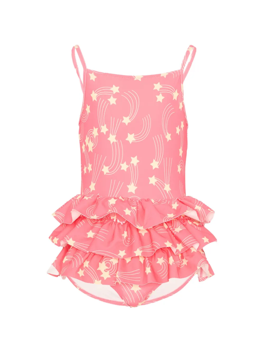 Mini Rodini ruffled star-print swimsuit - Rosa