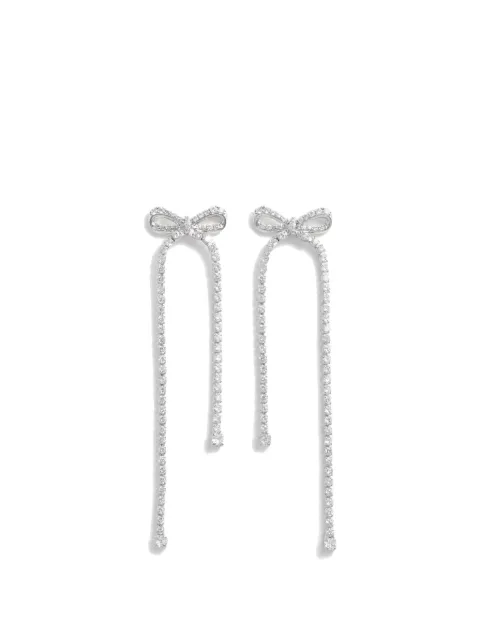 Self-Portrait crystal bow earrings