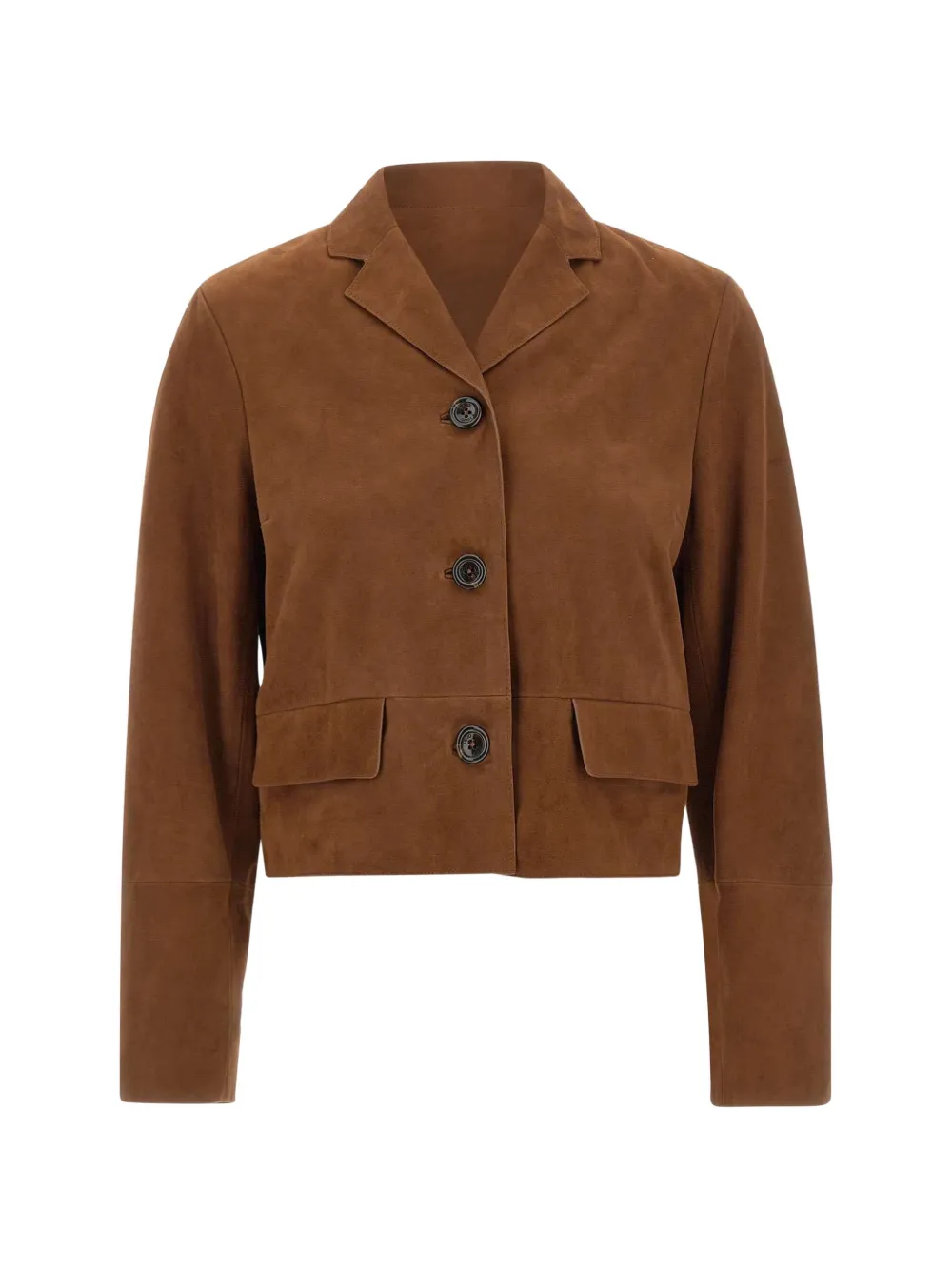 LIU JO flap pockets button leather jacket - Marrone