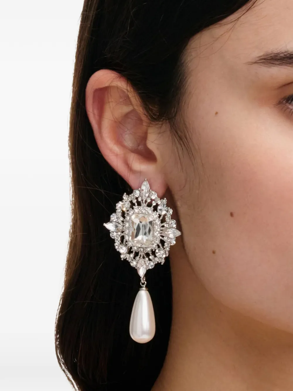 Crystal-Pearl Earrings