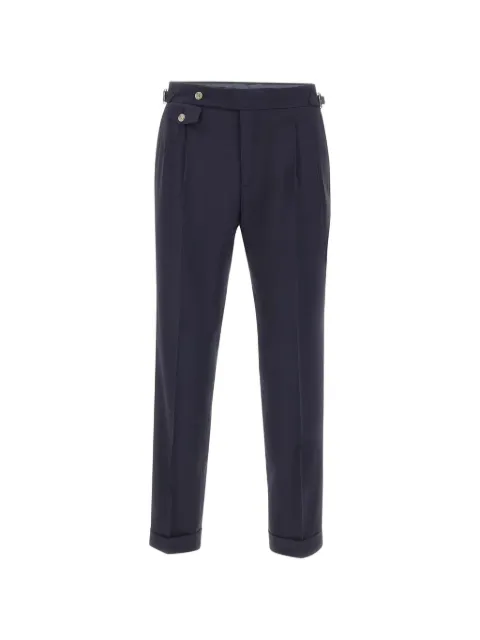 Barba pleat buckle virgin wool trousers