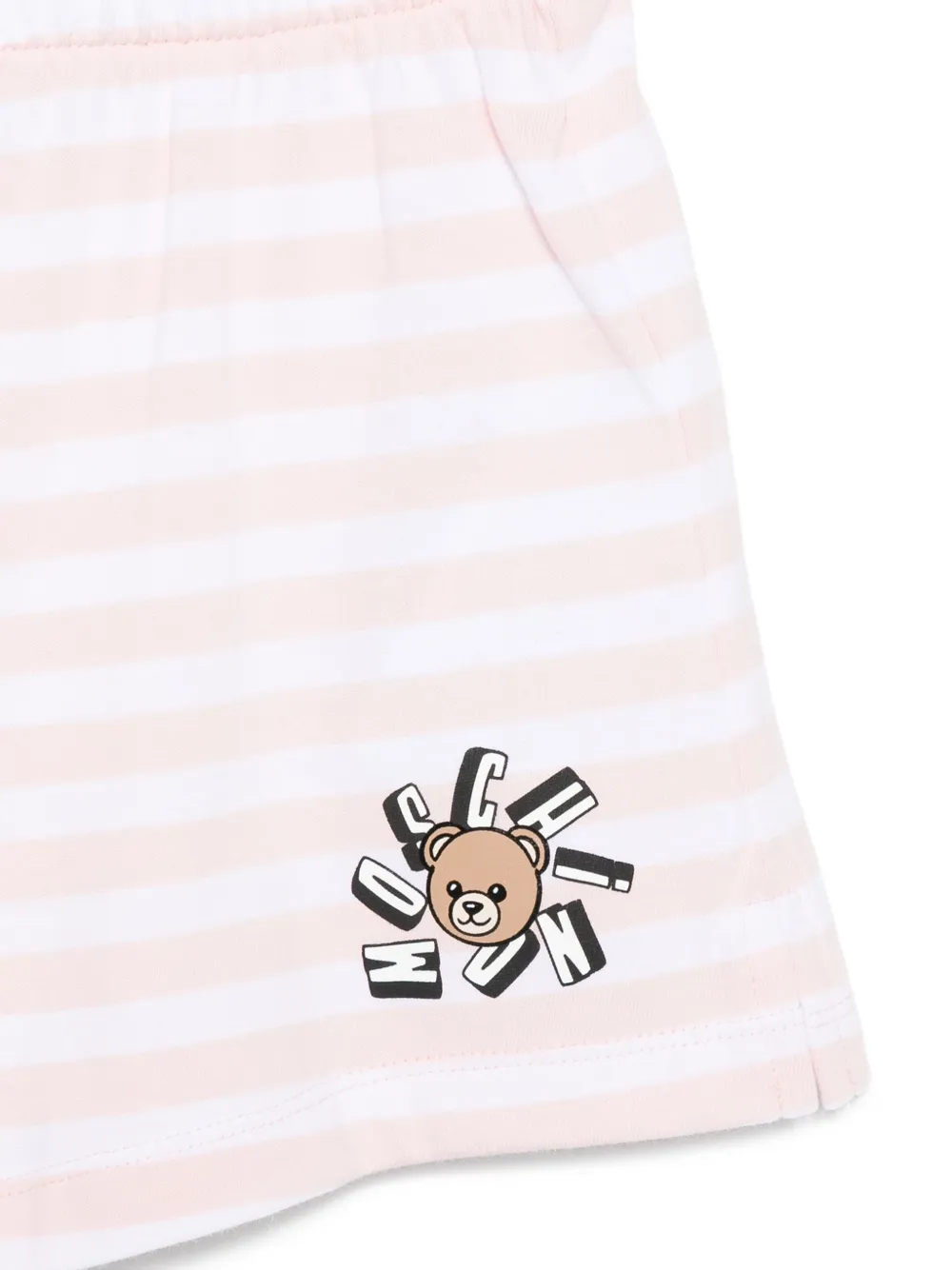  Moschino Kids Striped Shorts Set - Pink 