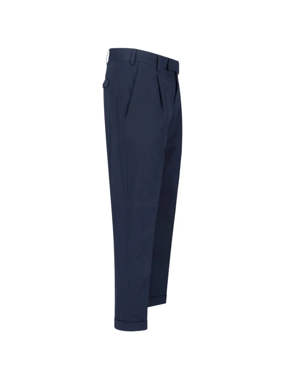 PT Torino Geplooide broek met cuffs Blauw