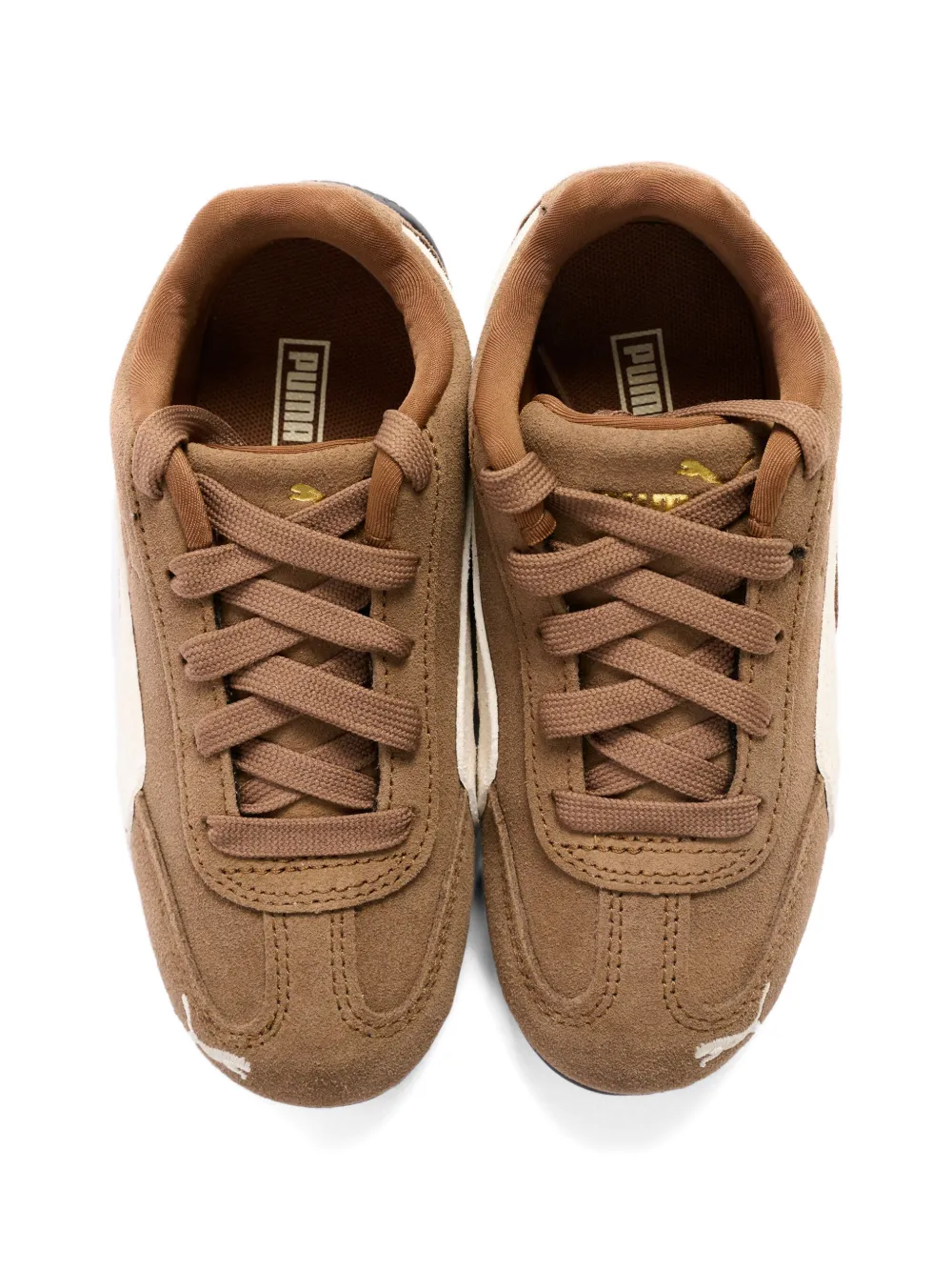 Puma Kids Low-top leren sneakers Bruin