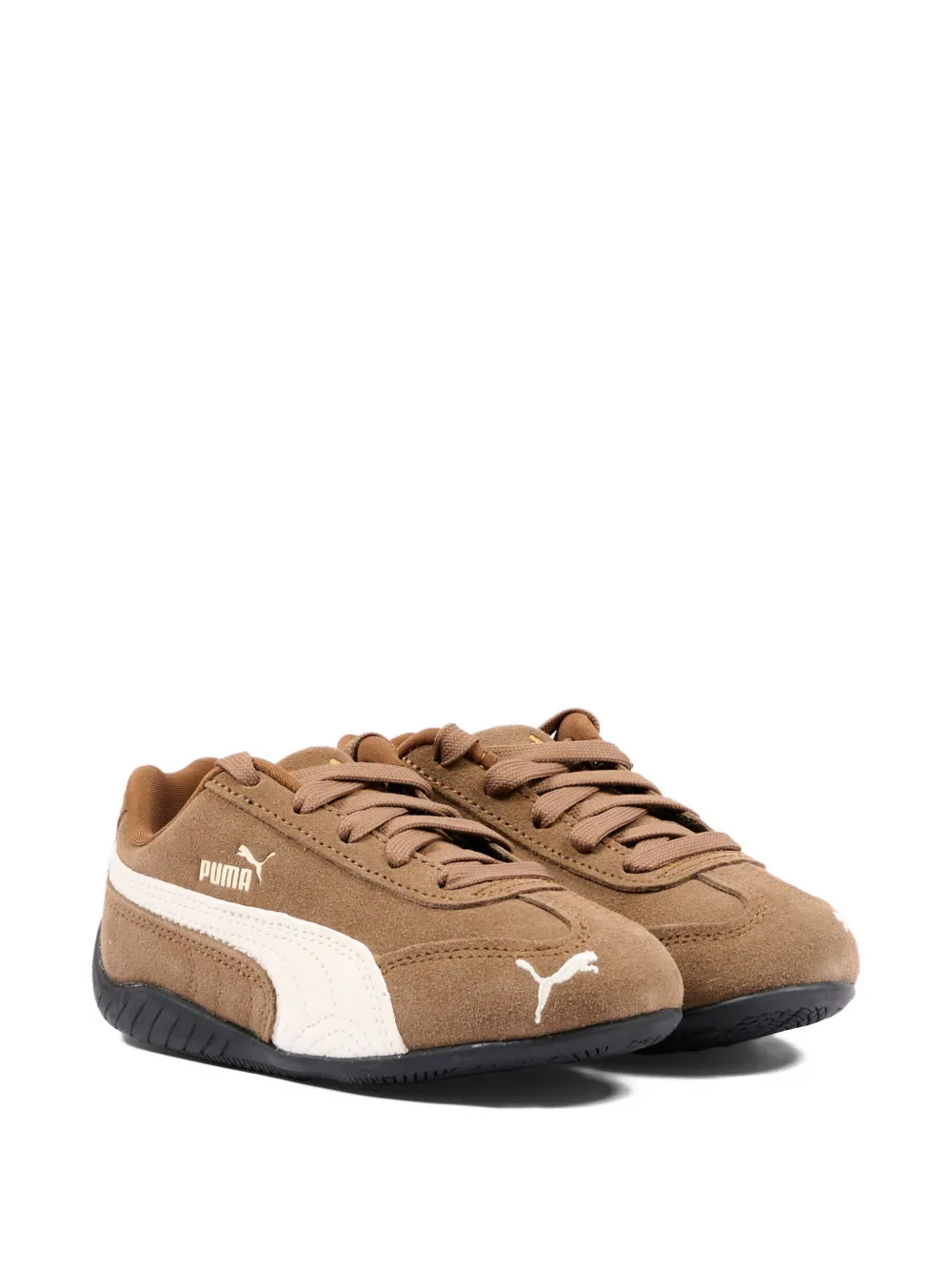 Puma Kids Low-top leren sneakers Bruin