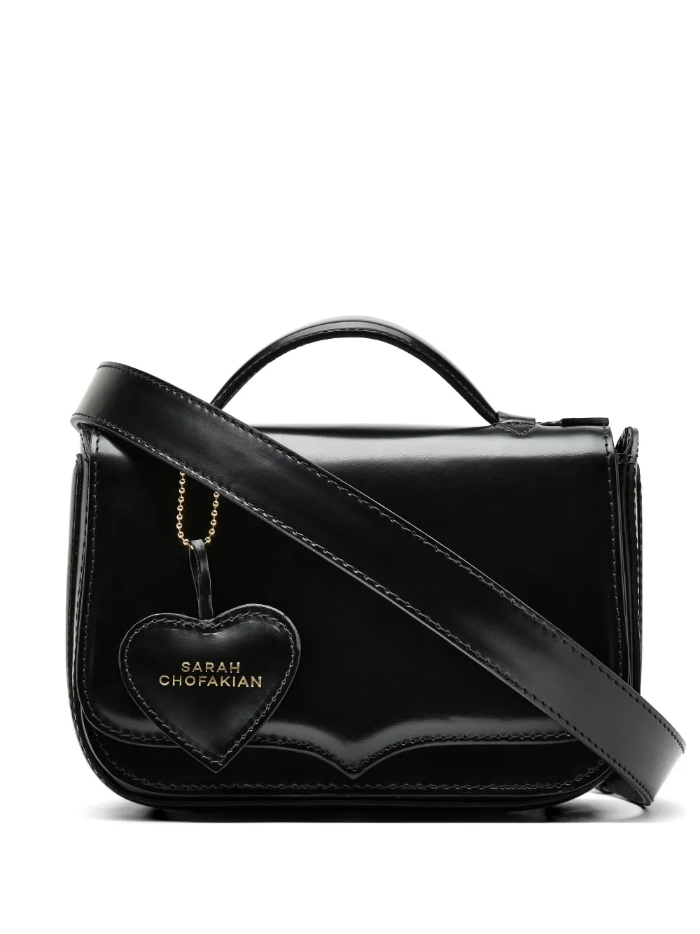 Sarah Chofakian Seoul heart-charm cross body bag - Nero