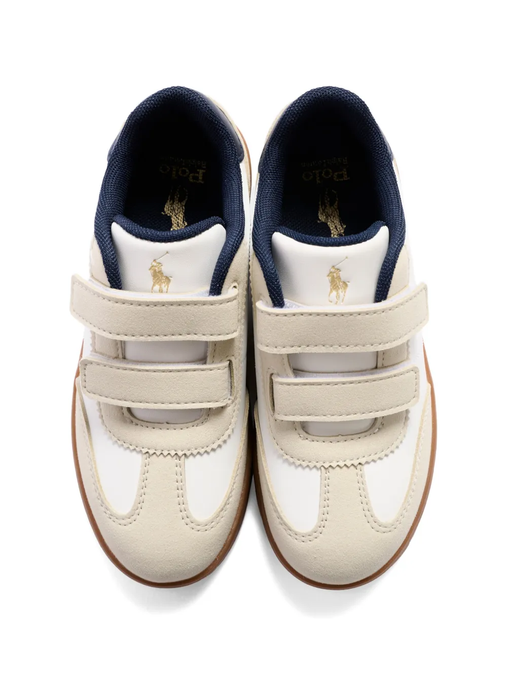 POLO RALPH LAUREN KIDS Sneakers met geborduurd logo en haak-en-lusssluiting Wit