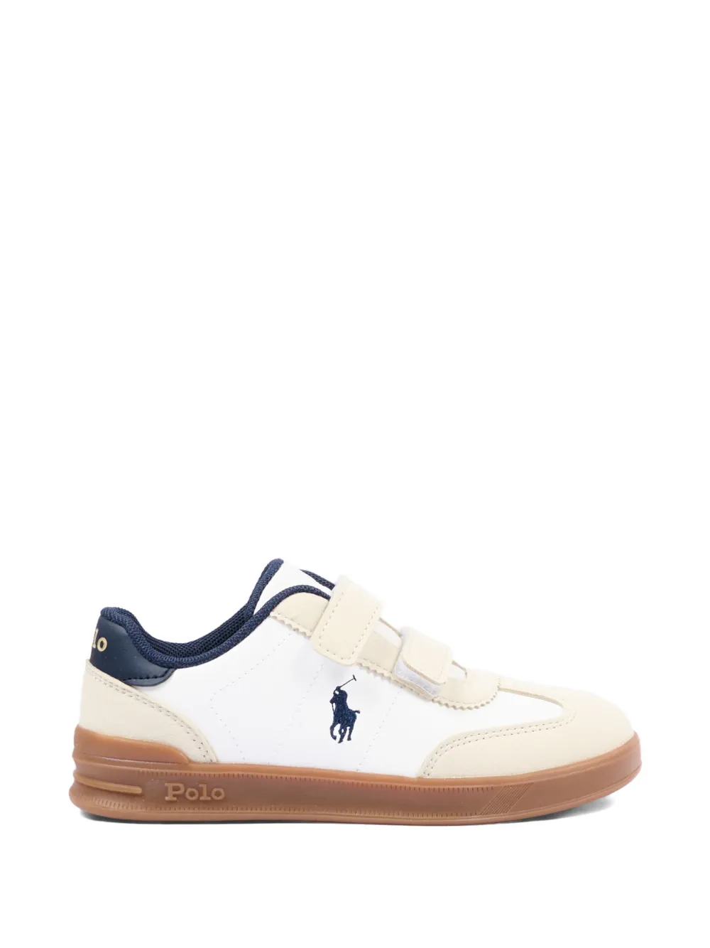POLO RALPH LAUREN KIDS Sneakers met geborduurd logo en haak-en-lusssluiting Wit