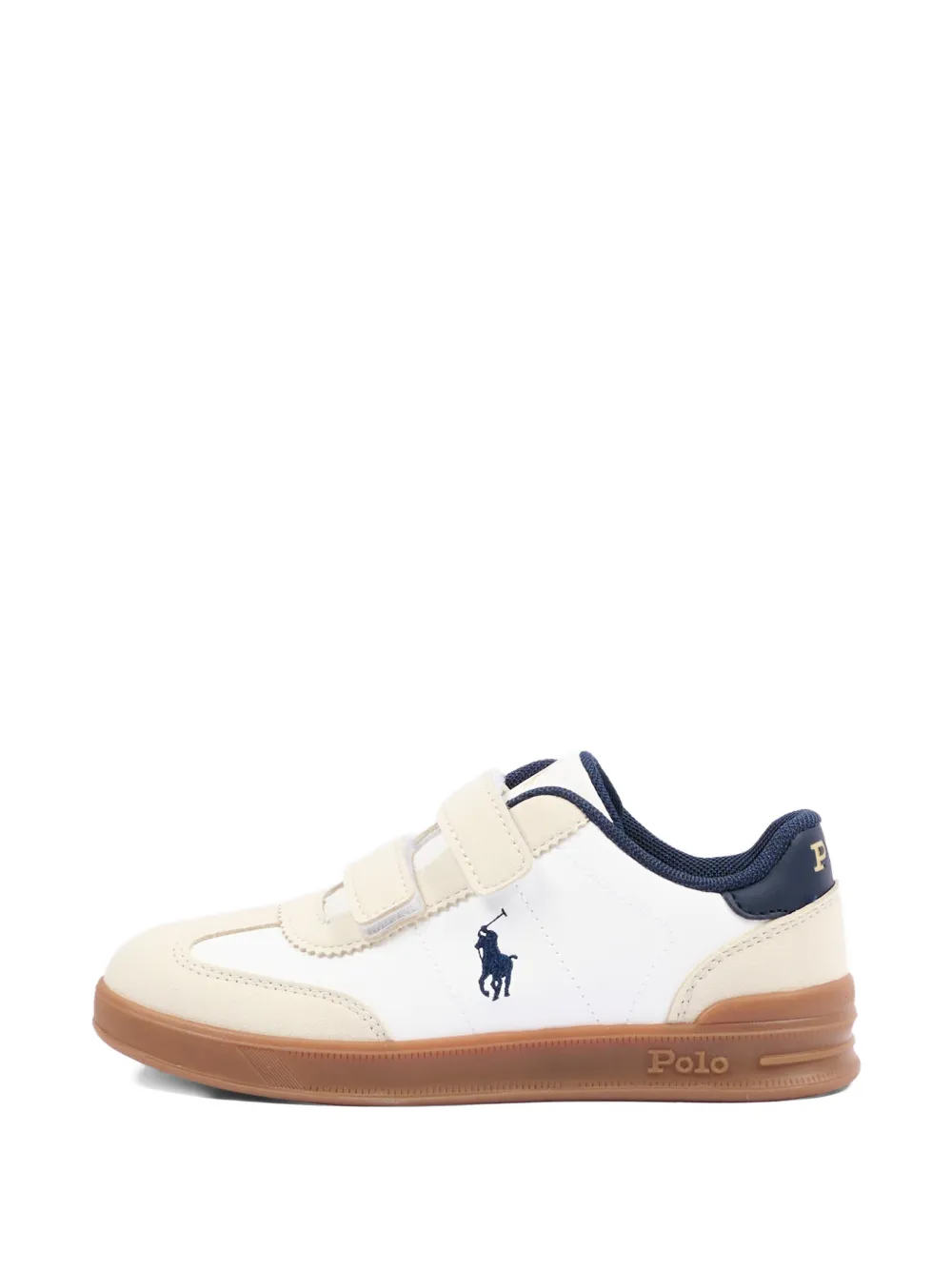 POLO RALPH LAUREN KIDS Sneakers met geborduurd logo en haak-en-lusssluiting Wit