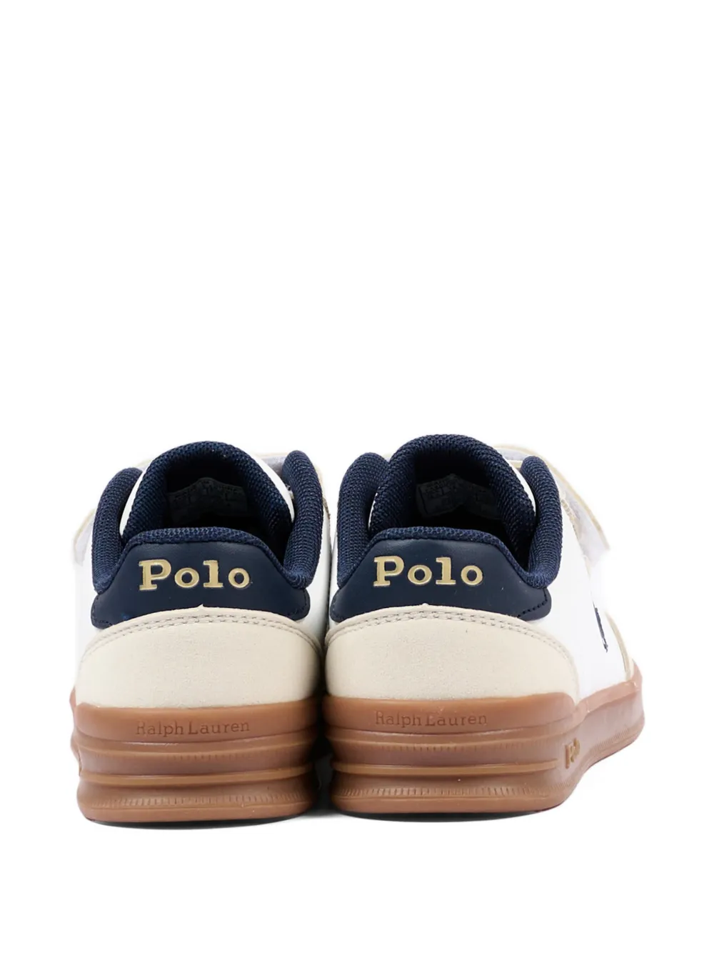 POLO RALPH LAUREN KIDS Sneakers met geborduurd logo en haak-en-lusssluiting Wit