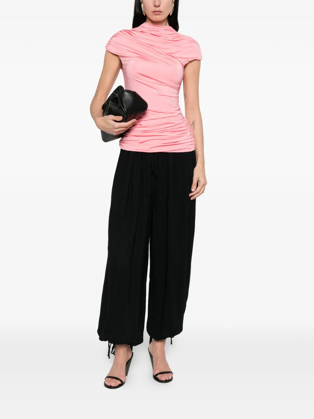  Self-portrait Draped Top - Pink 