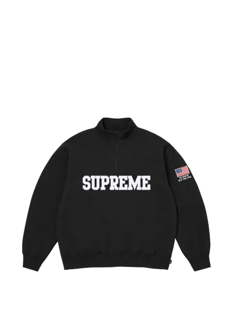 Supreme sweat-shirt demi-zip à détail de drapeau