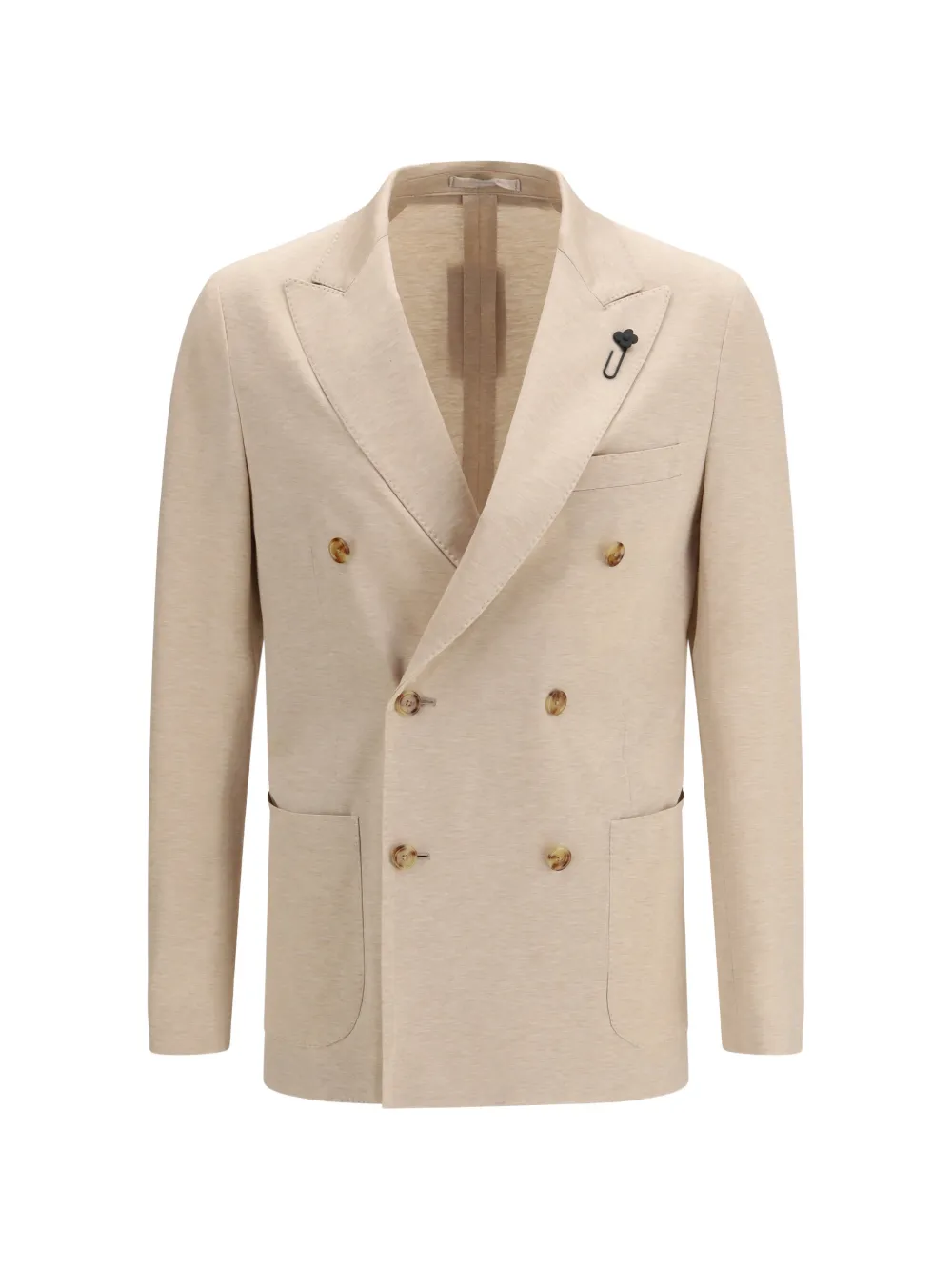 Lardini double-breasted patch-pocket blazer - Neutrals