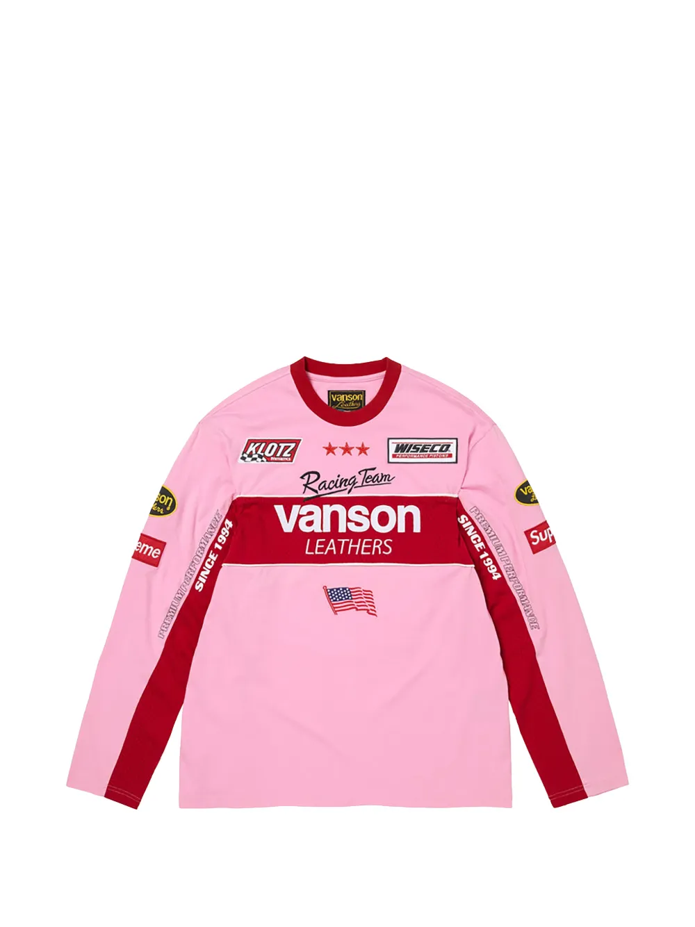 Supreme x Vanson Leathers Langarmshirt - Rosa
