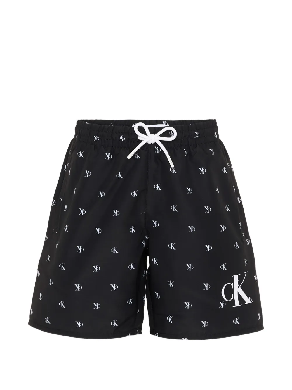 Calvin Klein Kids pattern drawstring boxer shorts - Nero