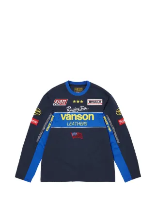 Supreme x Vanson Leathers long-sleeved T-shirt | Blue | FARFETCH
