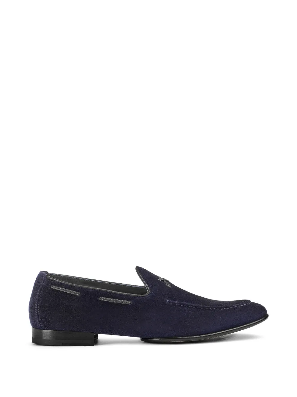 Doucal's braided-lacing suede loafers - Blu