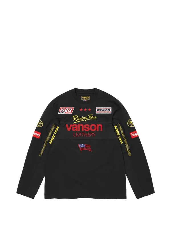 Supreme x Vanson Leathers long-sleeve T-shirt | Black | FARFETCH BH