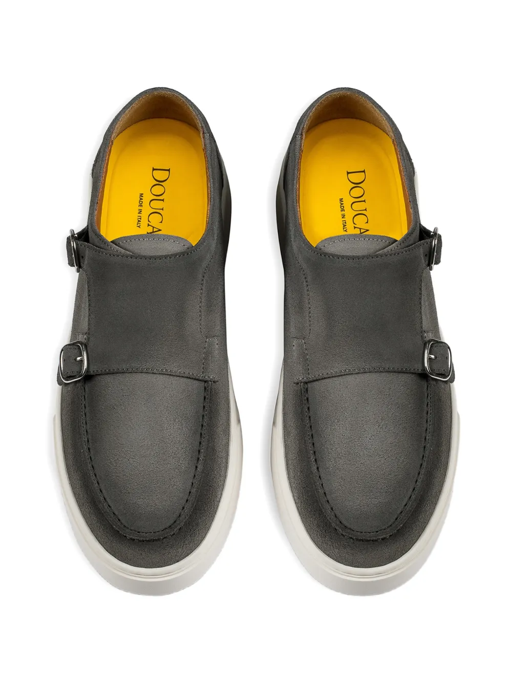 Doucal's suede double-buckle loafers Grijs
