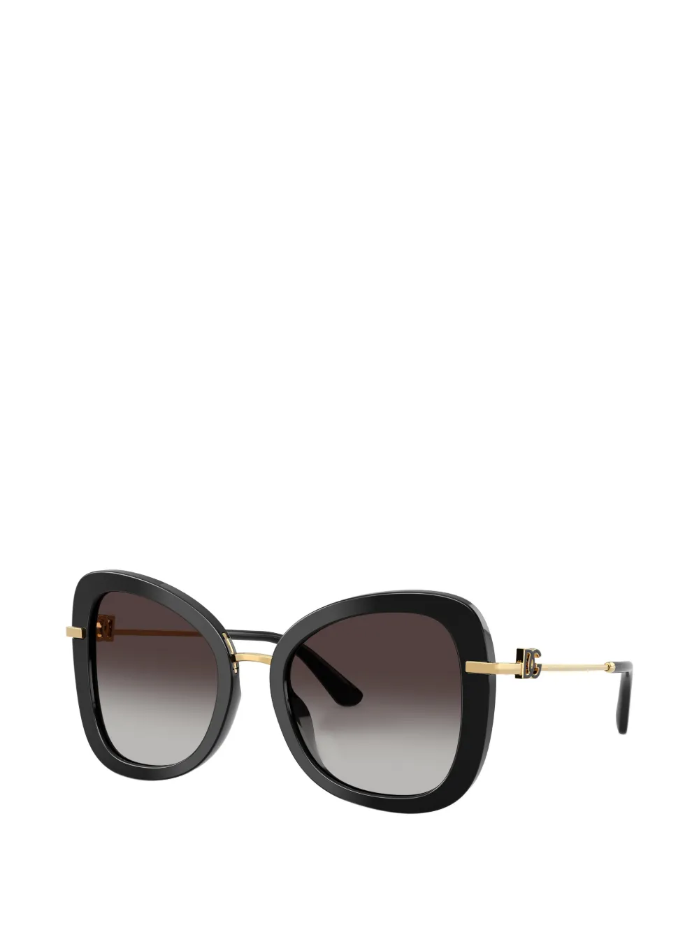  Dolce & Gabbana Eyewear Logo Oversize-frame Sunglasses - Black 