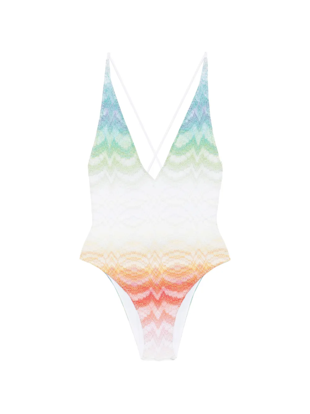 Missoni v-neck chevron swimsuit - Weiß