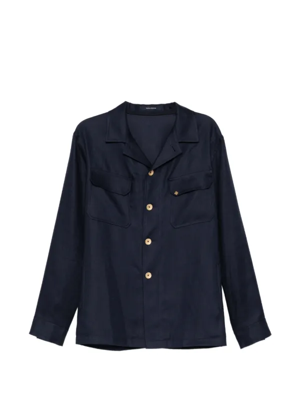 Tagliatore Chest Flap Pocekts Jacket in Blue