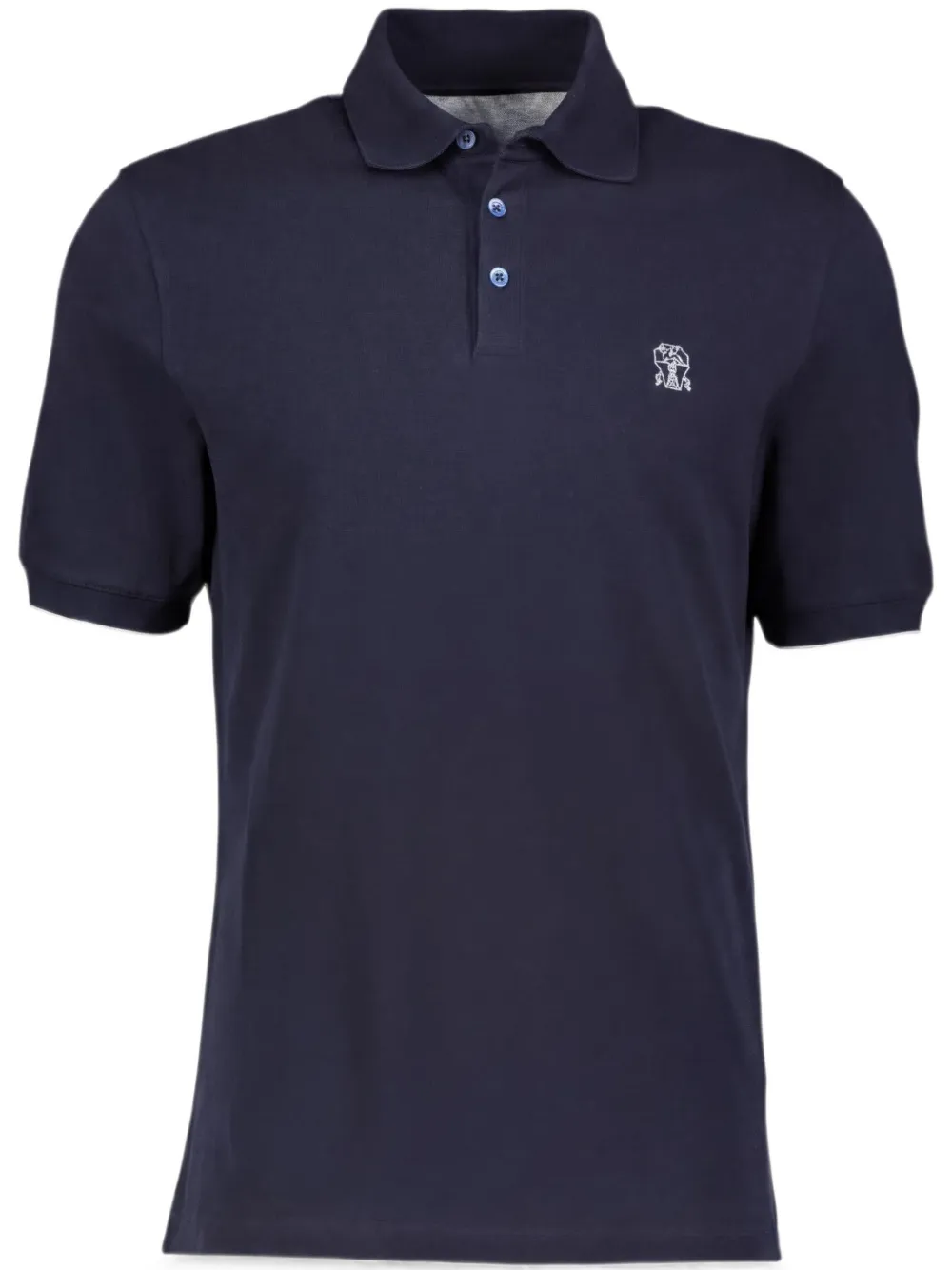 Brunello Cucinelli Katoenen poloshirt met geborduurd logo Blauw