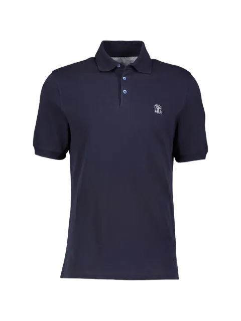 Brunello Cucinelli logo-embroidered cotton polo shirt
