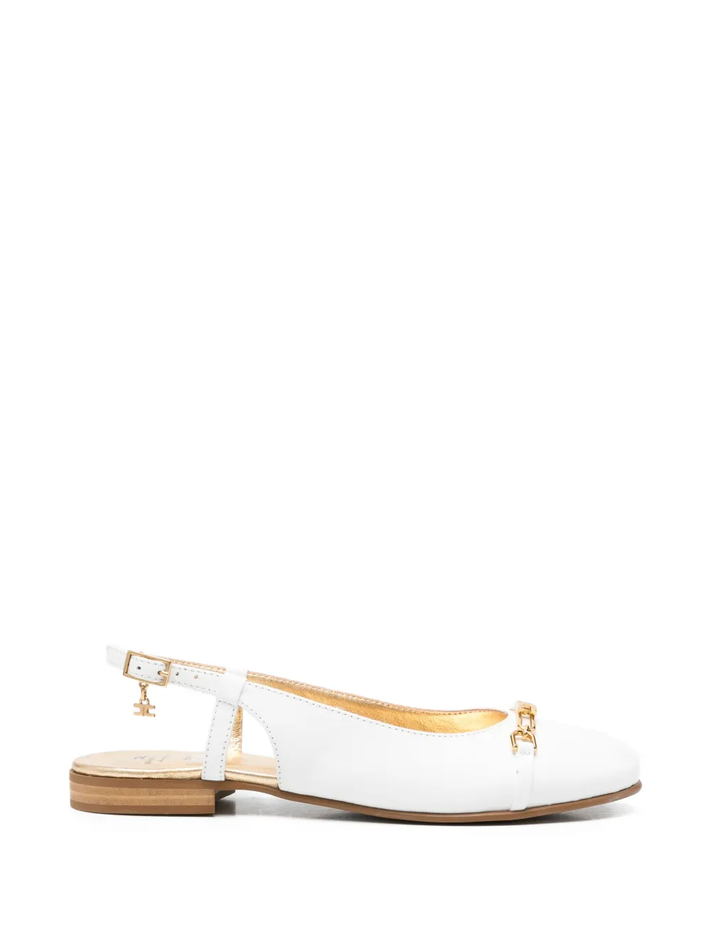 Elisabetta Franchi La Mia Bambina chain-strap ballet flats - Bianco